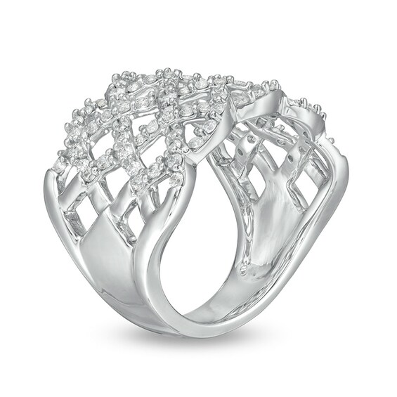 1 CT. T.w. Certified Lab-Grown Diamond Lattice Ring in 14K White Gold (F/Si2)