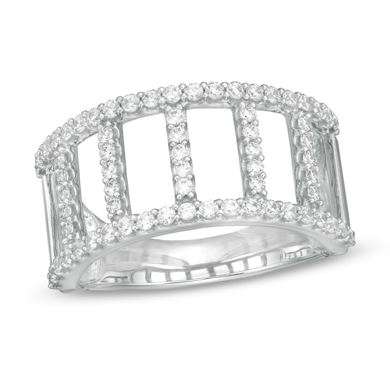 5/8 CT. T.w. Certified Lab-Grown Diamond Open Ladder Ring in 14K White Gold (F/Si2)