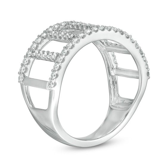 5/8 CT. T.w. Certified Lab-Grown Diamond Open Ladder Ring in 14K White Gold (F/Si2)