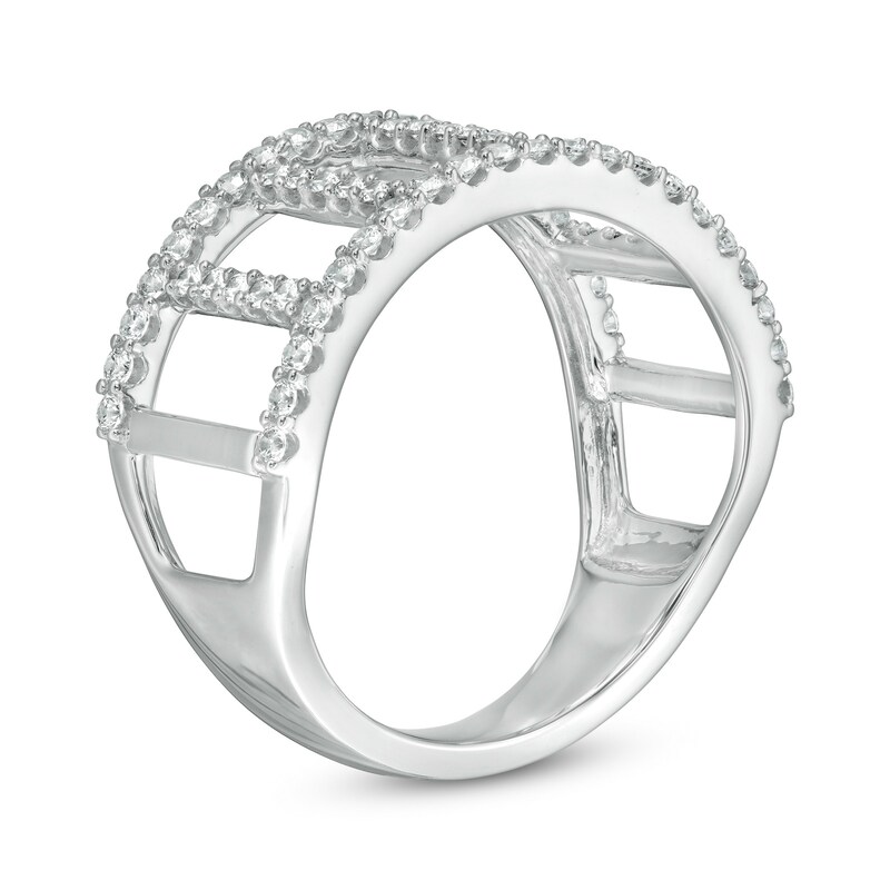Main Image 3 of 5/8 CT. T.W. Certified Lab-Grown Diamond Open Ladder Ring in 14K White Gold (F/SI2)