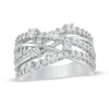 Thumbnail Image 1 of 1 CT. T.W. Certified Lab-Grown Diamond Multi-Row Crossover Ring in 14K White Gold (F/SI2)
