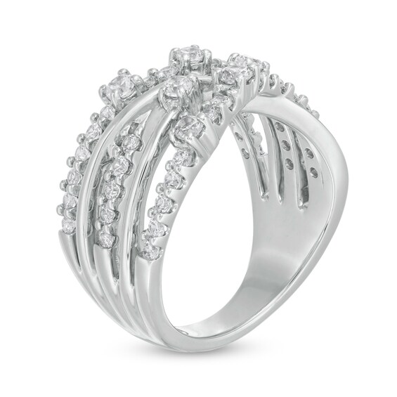 1 CT. T.w. Certified Lab-Grown Diamond Multi-Row Crossover Ring in 14K White Gold (F/Si2)