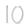 Thumbnail Image 0 of 2 CT. T.W. Certified Lab-Created Diamond Inside-Out Oval Hoop Earrings in 14K White Gold (F/SI2)