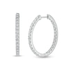 Thumbnail Image 1 of 2 CT. T.W. Certified Lab-Grown Diamond Inside-Out Oval Hoop Earrings in 14K White Gold (F/SI2)