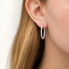 Thumbnail Image 2 of 2 CT. T.W. Certified Lab-Grown Diamond Inside-Out Oval Hoop Earrings in 14K White Gold (F/SI2)