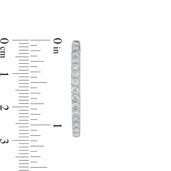 2 CT. T.w. Certified Lab-Grown Diamond Inside-Out Oval Hoop Earrings in 14K White Gold (F/Si2)