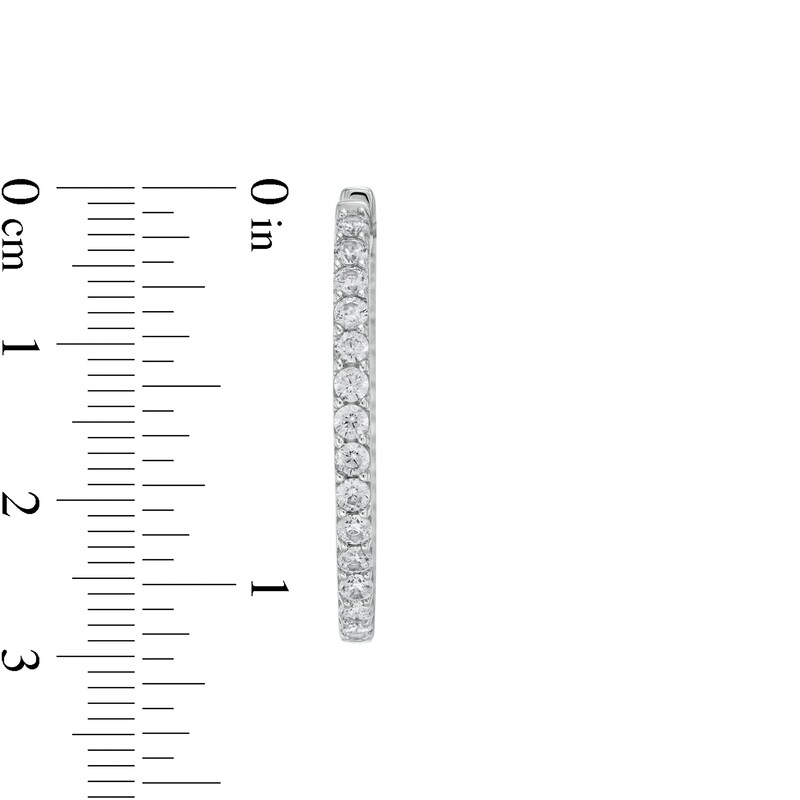 Main Image 3 of 2 CT. T.W. Certified Lab-Grown Diamond Inside-Out Oval Hoop Earrings in 14K White Gold (F/SI2)