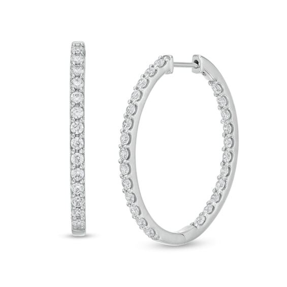 3 CT. T.w. Certified Lab-Grown Diamond Inside-Out Hoop Earrings in 14K White Gold (F/Si2