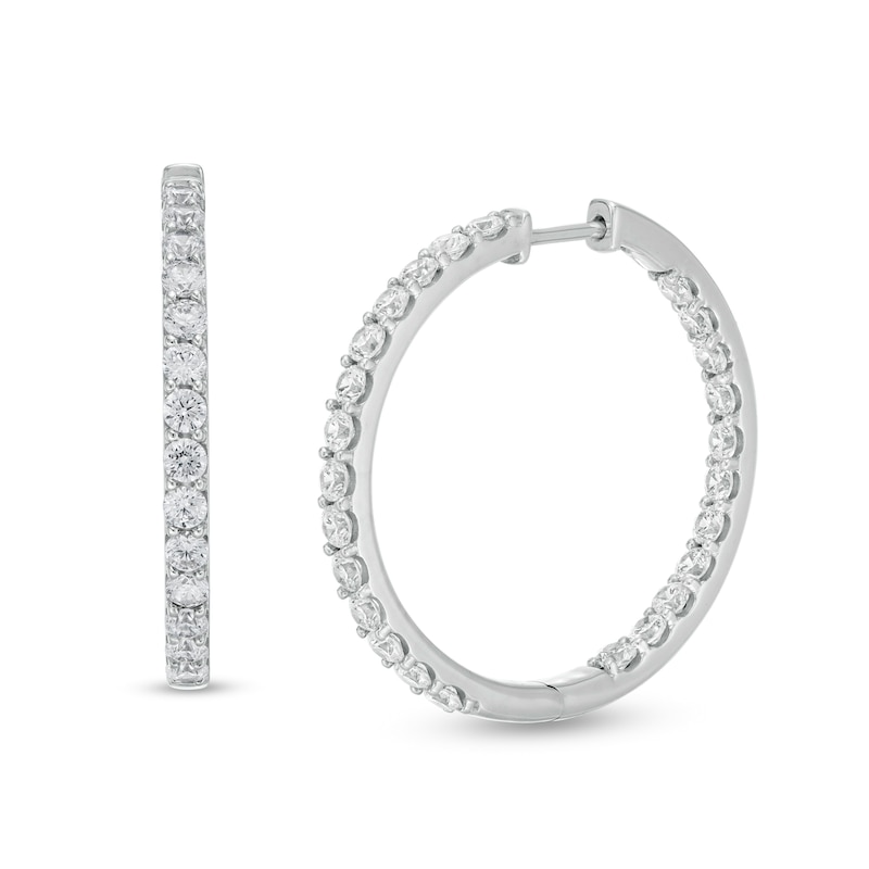 2 CT. T.W. Certified Lab-Created Diamond Inside-Out Hoop Earrings in 14K White Gold (F/SI2)