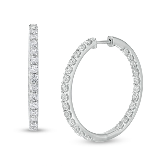 3 CT. T.w. Lab-Grown Diamond Inside-Out Hoop Earrings in 14K White Gold (F/Si2)