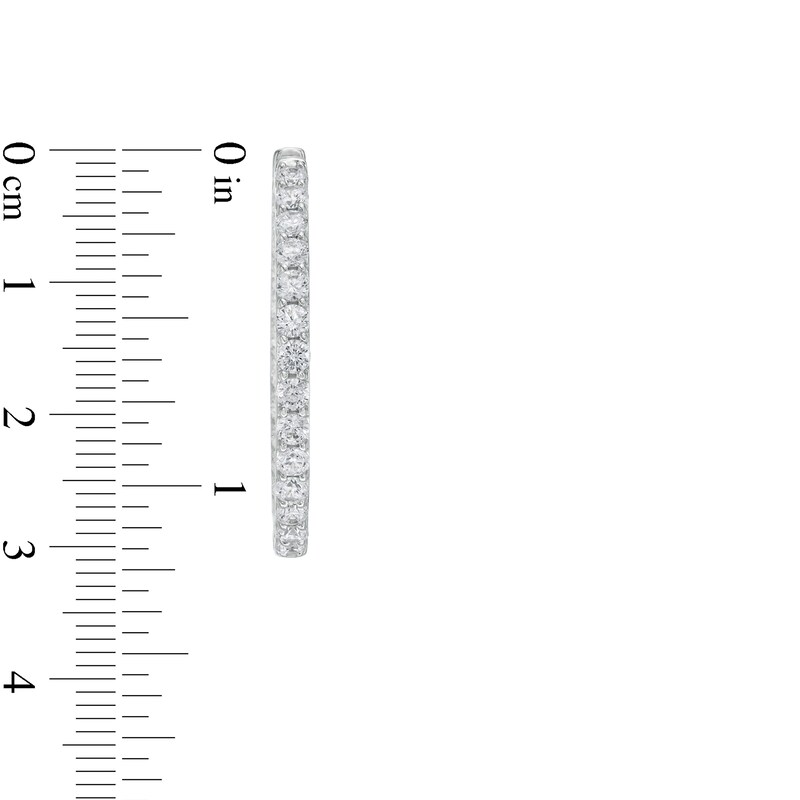 Main Image 3 of 3 CT. T.W. Certified Lab-Grown Diamond Inside-Out Hoop Earrings in 14K White Gold (F/SI2)
