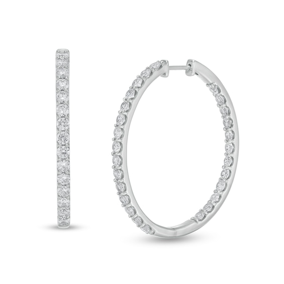 4 CT. T.w. Certified Lab-Grown Diamond Inside-Out Hoop Earrings in 14K White Gold (F/Si2)