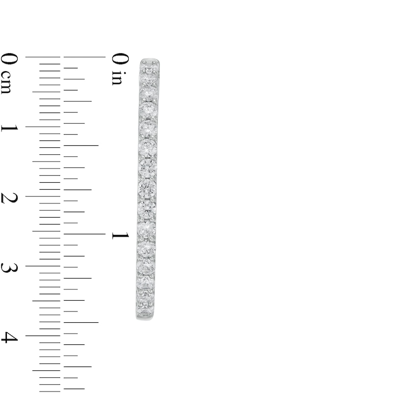 Main Image 3 of 4 CT. T.W. Certified Lab-Grown Diamond Inside-Out Hoop Earrings in 14K White Gold (F/SI2)