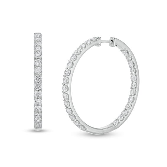 4 CT. T.w. Certified Lab-Grown Diamond Inside-Out Hoop Earrings in 14K White Gold (F/Si2)