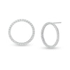 Thumbnail Image 1 of 1 CT. T.W. Certified Lab-Grown Diamond Open Circle Stud Earrings in 14K White Gold (F/SI2)