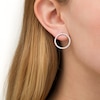 Thumbnail Image 2 of 1 CT. T.W. Certified Lab-Grown Diamond Open Circle Stud Earrings in 14K White Gold (F/SI2)