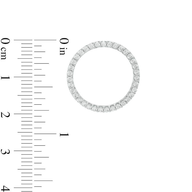 Main Image 3 of 1 CT. T.W. Certified Lab-Grown Diamond Open Circle Stud Earrings in 14K White Gold (F/SI2)