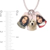 Thumbnail Image 3 of Small Engravable Photo Dog Tag Trio Pendant in 10K White, Yellow or Rose Gold (3 Images and 3 Lines)