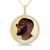Thumbnail Image 1 of 1-1/4 CT. T.W. Diamond Frame Engravable Photo Medallion Pendant in 10K Gold (1 Image and 4 Lines)