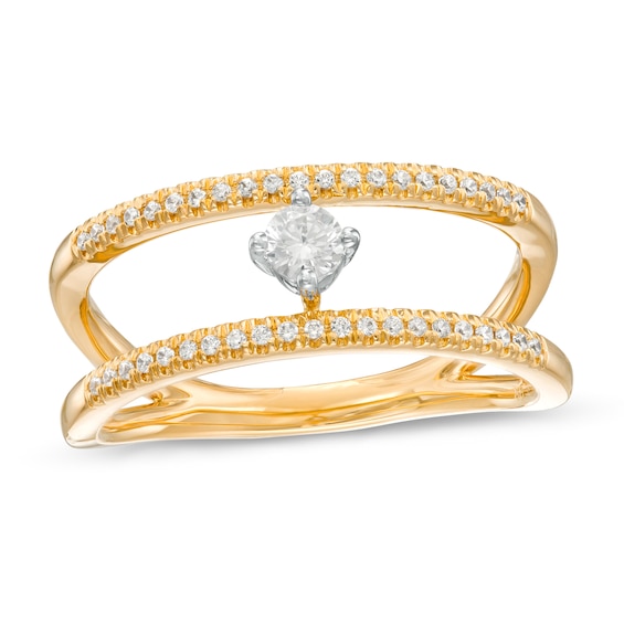 Remixed Reimagined 1/4 CT. T.w. Diamond Split Shank Orbit Ring in 10K Gold