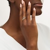 Thumbnail Image 2 of Remixed Reimagined 1/10 CT. T.W. Diamond Triple Row Split Shank Wave Ring in 10K Gold