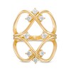 Thumbnail Image 4 of Remixed Reimagined 1/2 CT. T.W. Diamond Multi-Row Orbit Open Shank Ring in 10K Gold