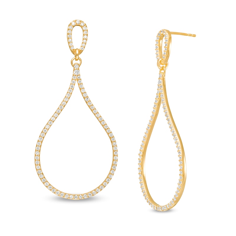 Main Image 1 of Remixed Reimagined 1 CT. T.W. Diamond Outline Teardrop Earrings in 10K Gold