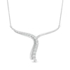 Thumbnail Image 1 of 1 CT. T.W. Certified Lab-Grown Diamond Abstract "Y" Necklace in 14K White Gold (F/SI2)