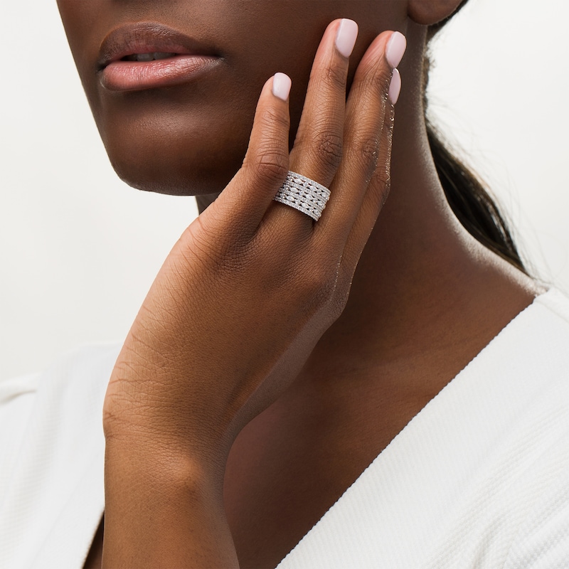 Main Image 2 of 2 CT. T.W. Marquise and Round Diamond Multi-Row Ring in 14K White Gold