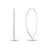 Thumbnail Image 1 of Diamond Fascination™ 48.0mm Crossover Hoop Earrings in Sterling Silver with Platinum Plate