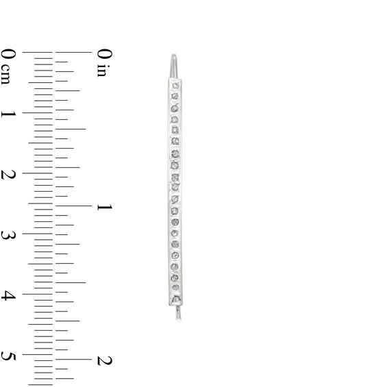 Diamond Fascination™ 48.0mm Crossover Hoop Earrings in Sterling Silver with Platinum Plate