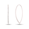 Thumbnail Image 1 of Diamond Fascination™ 48.0mm Crossover Hoop Earrings in Sterling Silver with 18K Rose Gold Plate