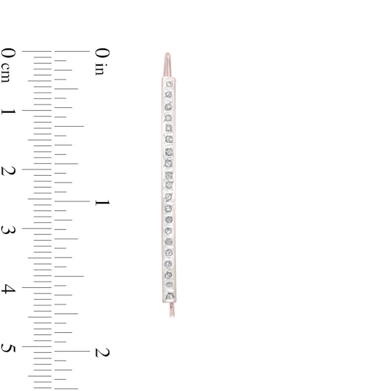 Diamond Fascinationâ¢ 48.0mm Crossover Hoop Earrings in Sterling Silver with 18K Rose Gold Plate