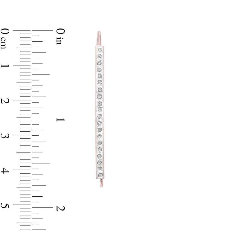 Main Image 2 of Diamond Fascination™ 48.0mm Crossover Hoop Earrings in Sterling Silver with 18K Rose Gold Plate