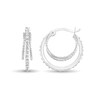 Thumbnail Image 1 of Diamond Fascination™ 18.0mm Triple Hoop Earrings in Sterling Silver with Platinum Plate