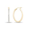 Diamond Fascination™ 30.0 x 20.0mm Inside-Out Hoop Earrings in Sterling Silver with 18K Gold Plate