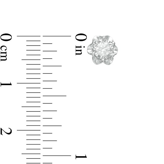 1/6 CT. T.w. Diamond Solitaire Buttercup Stud Earrings in Sterling Silver (J/I3)