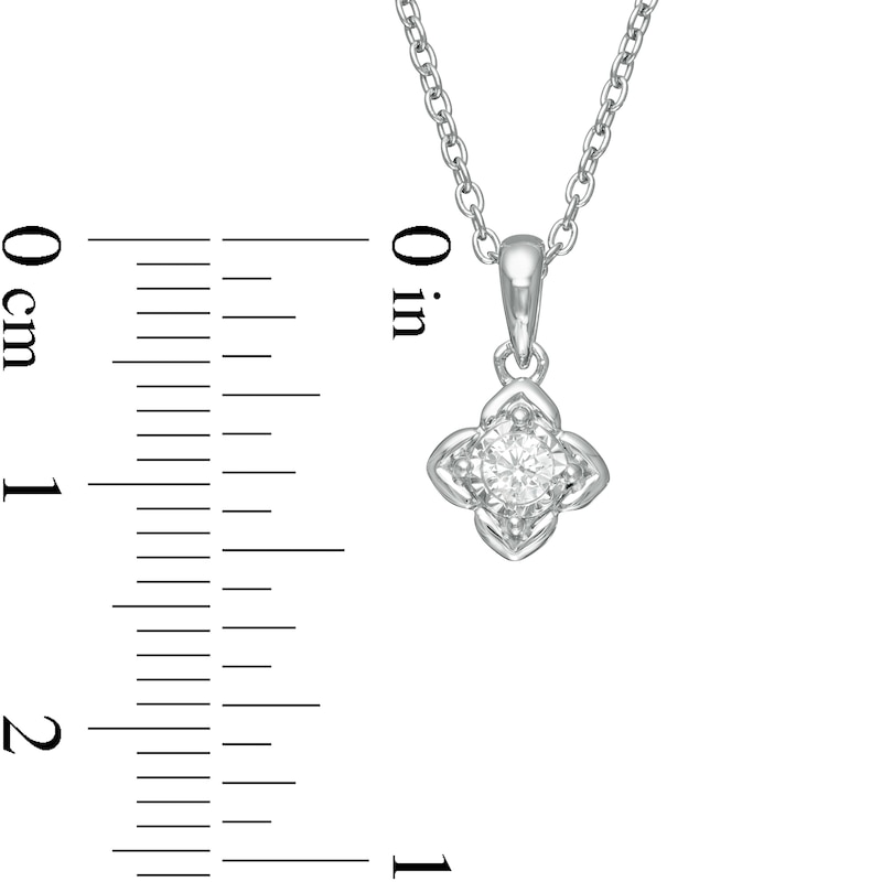 Main Image 3 of 1/15 CT. Diamond Solitaire Pendant in Sterling Silver (J/I3)
