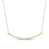 Thumbnail Image 1 of Remixed Reimagined 1/4 CT. T.W. Diamond Curved Bar Necklace in 10K Gold