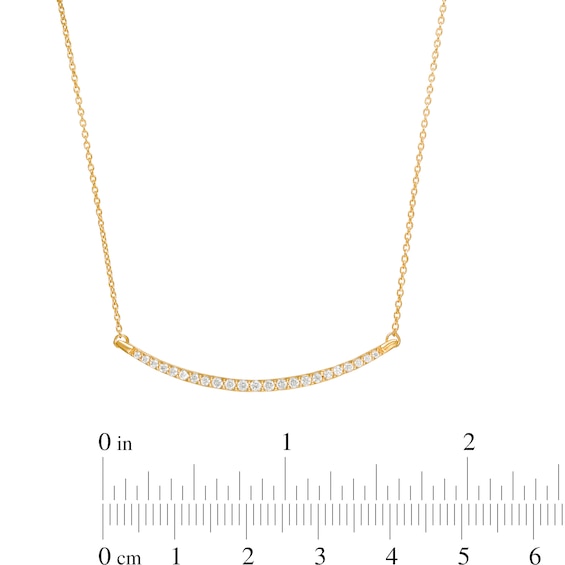 Remixed Reimagined 1/4 CT. T.w. Diamond Curved Bar Necklace in 10K Gold