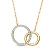Thumbnail Image 1 of Remixed Reimagined 1/4 CT. T.W. Diamond Interlocking Circles Necklace in 10K Gold
