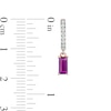 Thumbnail Image 2 of Marilyn Monroe™ Collection Baguette Amethyst and 1/6 CT. T.W. Diamond Earrings in Sterling Silver with 18K Rose GP