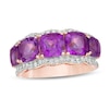 Marilyn Monroe™ Collection Amethyst and 3/8 CT. T.W. Diamond Ring in Sterling Silver with 18K Rose Gold Plate