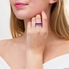 Thumbnail Image 3 of Marilyn Monroe™ Collection Amethyst and 3/8 CT. T.W. Diamond Ring in Sterling Silver with 18K Rose Gold Plate