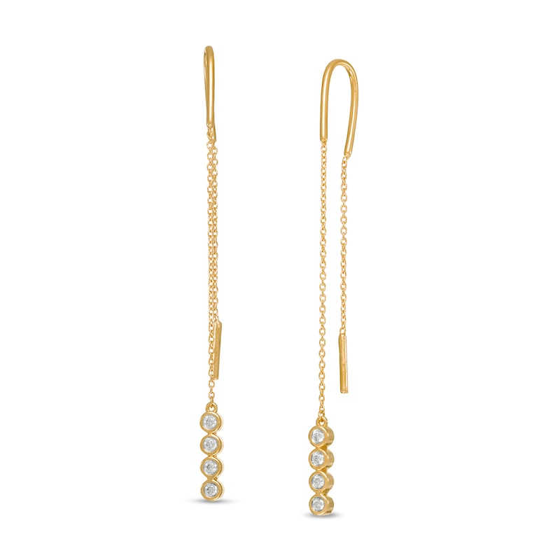 Main Image 1 of Remixed Reimagined 1/5 CT. T.W. Diamond Threader Earrings in 10K Gold