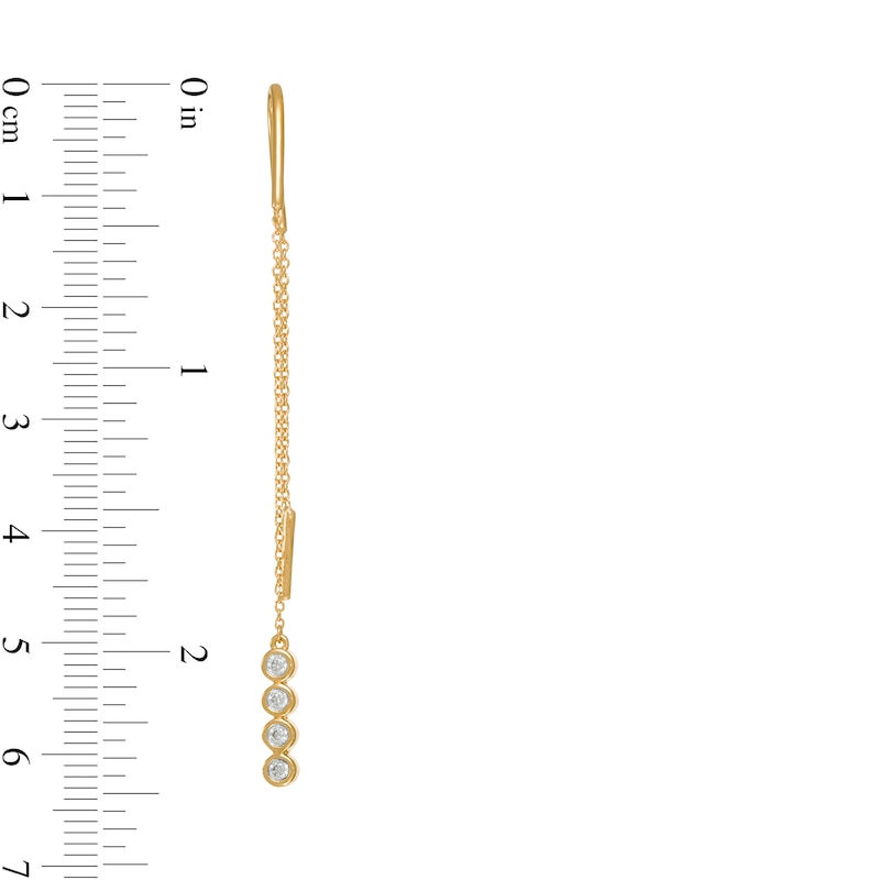 Main Image 3 of Remixed Reimagined 1/5 CT. T.W. Diamond Threader Earrings in 10K Gold