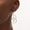 Thumbnail Image 1 of Remixed Reimagined 3/8 CT. T.W. Diamond Suspended Interlocking Circles Drop Earrings in 10K Gold