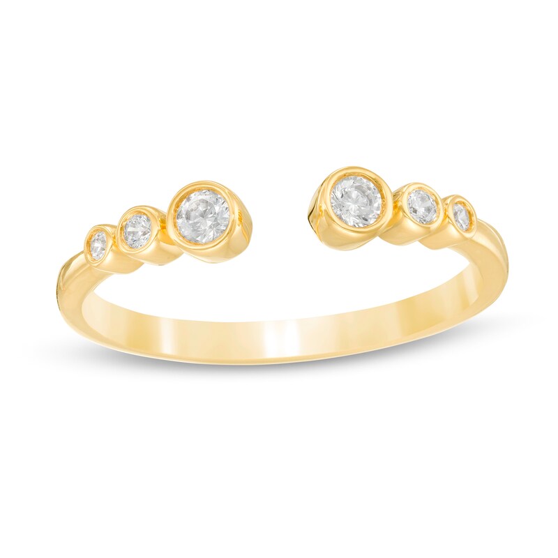 Main Image 1 of Remixed Reimagined 1/6 CT. T.W. Journey Diamond Open Shank Ring in 10K Gold