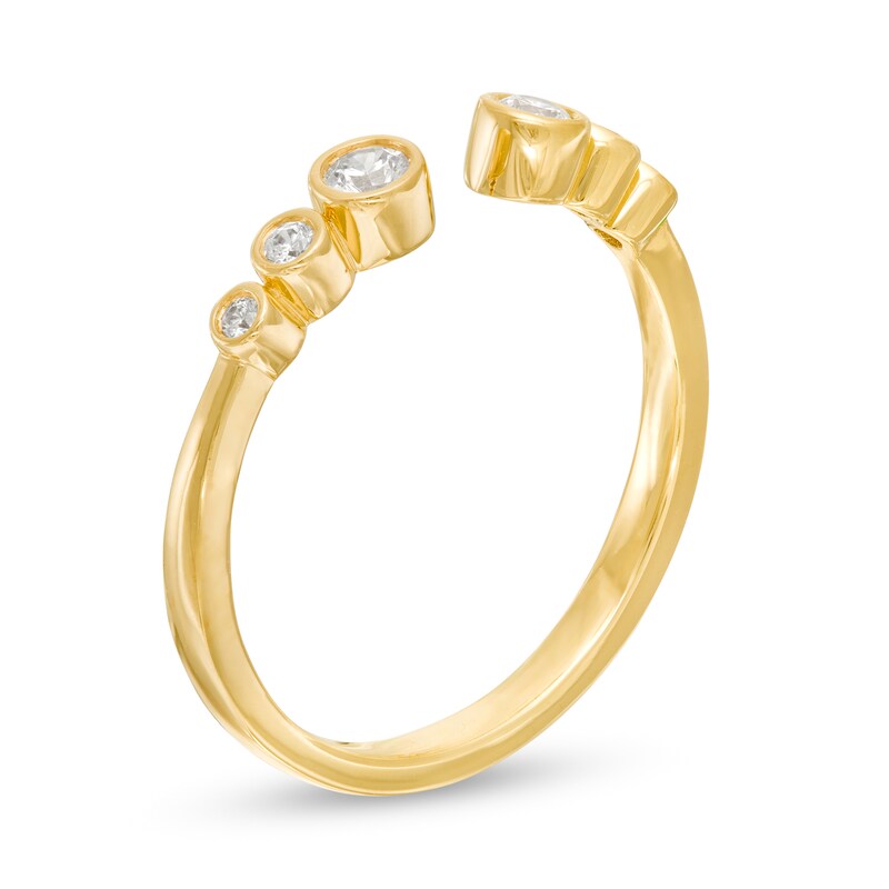 Main Image 3 of Remixed Reimagined 1/6 CT. T.W. Journey Diamond Open Shank Ring in 10K Gold