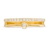 Remixed Reimagined 1/5 CT. T.W. Diamond Double Row Split Shank Ring in 10K Gold